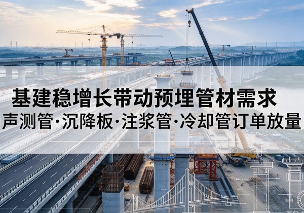 韩城基建稳增长带动预埋监测管材需求，声测管、沉降板、注浆管订单持续放量
